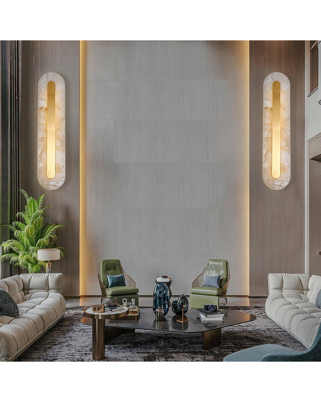 Hurn Wandleuchte | Handgeschnitzter Alabaster, Minimalistisch für Innenräume 3