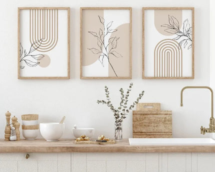 Niora Wandkunstdrucke Set | Boho-Botanika, Minimalistisch 3