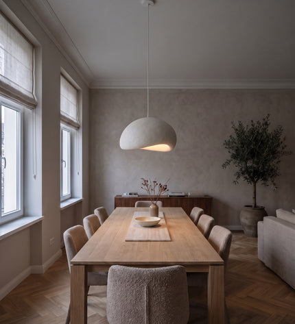 Calma Pendant Light | Pebble Form, Textured Finish in the dining room (2)