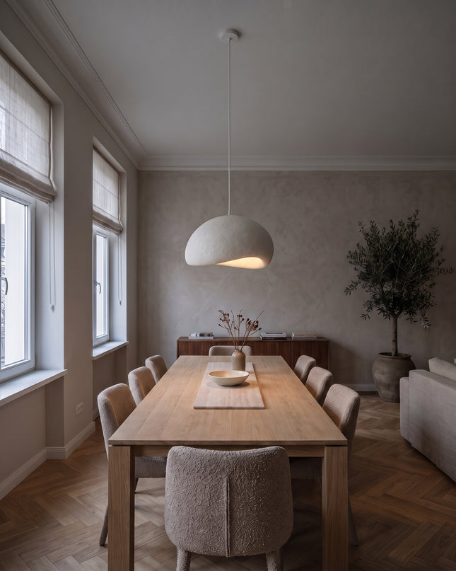 Calma Pendant Light | Pebble Form, Textured Finish in the dining room (2)
