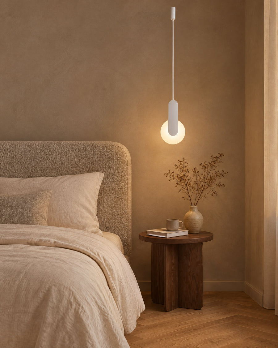 Nantes ceiling lamp in a bedroom next to the bed