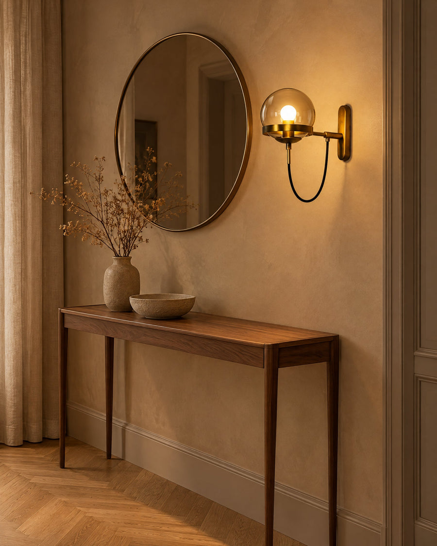 Strasbourg wall light in the hallway next to the mirror