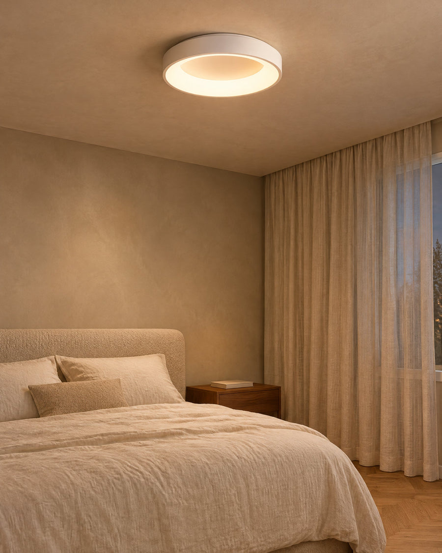 Arisha ceiling light in a bedroom