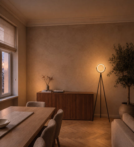 Treo Stehleuchte im Esszimmer am Abend