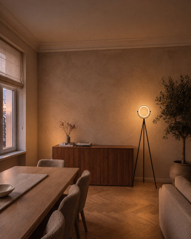 Treo Stehleuchte im Esszimmer am Abend