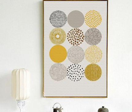 Scandinavian canvas wall art by Kezaro, 40x50cm, unframed, featuring modern minimalist design in neutral tones.