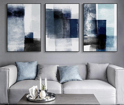 Kezaro 40x60 cm blue sky canvas print without frame, featuring a serene blue sky with clouds for wall decor.