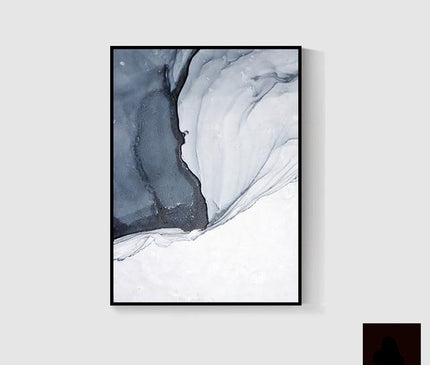 Kezaro Myli Leinwand in 40x60cm, unframed canvas print with abstract design in shades of blue and white.