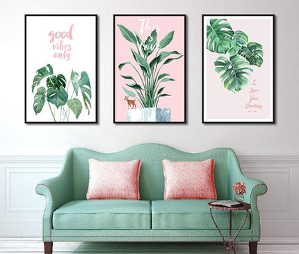 Kezaro 50x70cm green nature canvas print without frame, showcasing lush green landscape artwork on natural linen material.