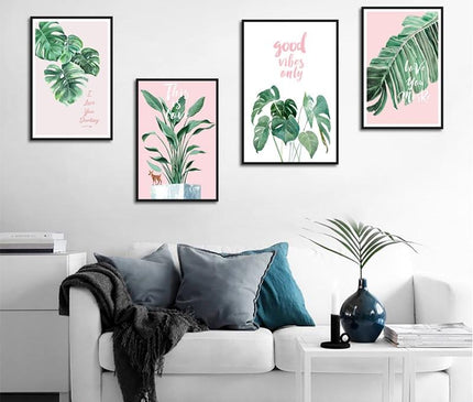 Kezaro 50x70cm green nature canvas print without frame, detailed view of lush green landscape on textured canvas artwork.