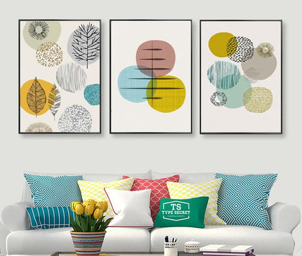 Kezaro Geom Canvas art in 50x70cm, featuring abstract geometric shapes on high-quality canvas without frame.