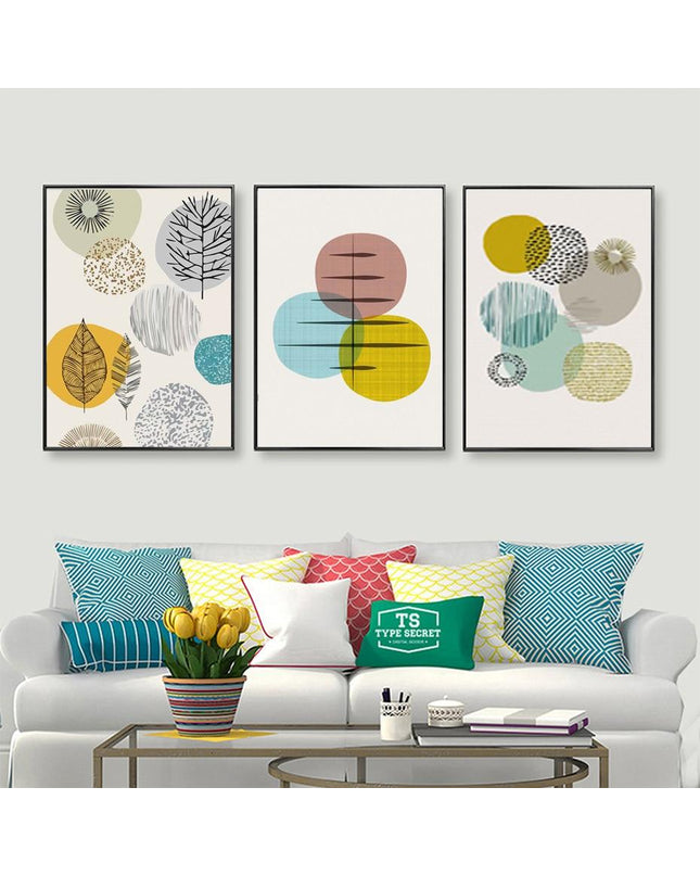 Kezaro Geom Canvas art in 50x70cm, featuring abstract geometric shapes on high-quality canvas without frame.