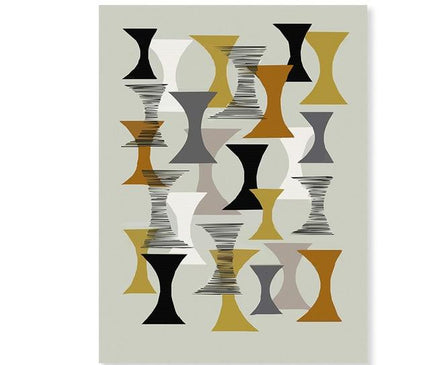 Kezaro Geom Canvas with colorful geometric pattern, 50x70cm, unframed wall art for modern home decor