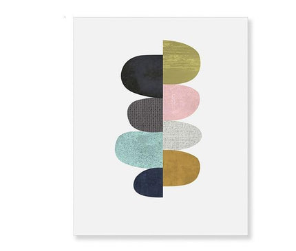 Kezaro Geom Canvas in 50x70cm with abstract geometric design on natural fabric, ready for wall display.