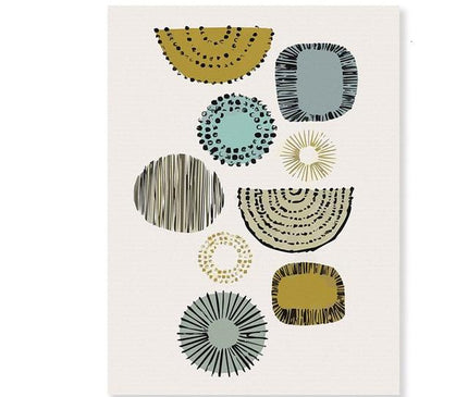 Kezaro Geom Canvas artwork featuring abstract geometric patterns in vibrant colors, 50x70cm size without frame.