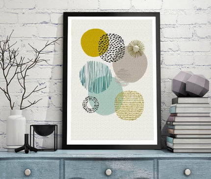 Kezaro Geom Canvas in 50x70cm with geometric abstract design on unframed canvas, vibrant modern wall art.