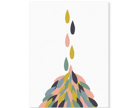 Kezaro Geom Canvas featuring a colorful geometric design in 50x70cm size, unframed wall art print.