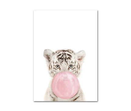 Kezaro Rosa Blasen Leinwand wall art in 50x70cm with abstract pink and white bubble design on canvas