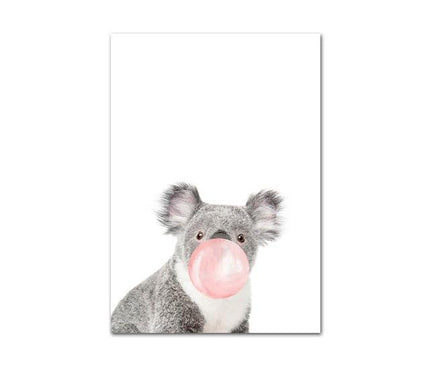 Kezaro Rosa Blasen Leinwand wall art with pink and white abstract bubble design in 50x70cm size.