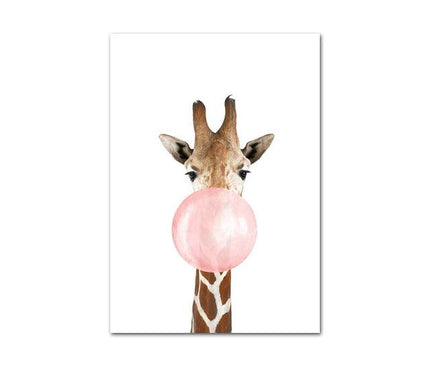 Kezaro Rosa Blasen Leinwand wall art with pink and white abstract bubbles on a 50x70cm canvas, modern home decor piece.