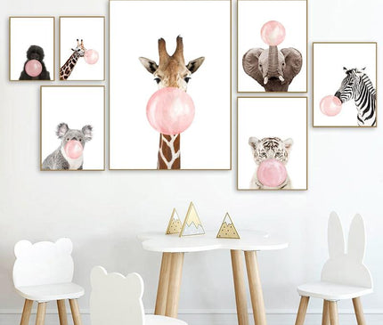 Kezaro Rosa Blasen Leinwand wall art in 50x70cm, featuring abstract pink bubble design on canvas for modern decor.