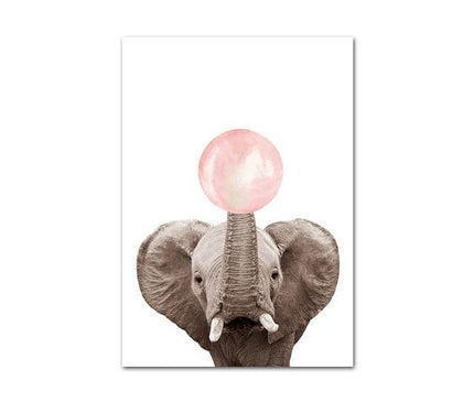 Kezaro Rosa Blasen Leinwand with abstract pink and white bubble design, 50x70cm wall art for modern home decor