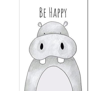 Kezaro Be Happy canvas wall art, 50x75cm, printed on high-quality linen with vibrant colors and no frame.