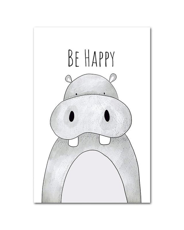 Kezaro Be Happy canvas wall art, 50x75cm, printed on high-quality linen with vibrant colors and no frame.