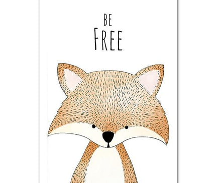 Kezaro Be Happy canvas print, 50x75cm, unframed, vibrant wall art with cheerful quote on white background.