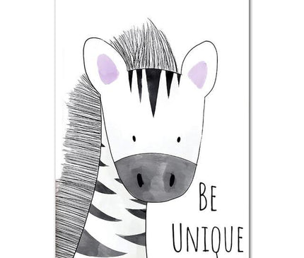 Kezaro Be Happy canvas print featuring colorful, positive quote on a 50x75cm unframed wall art.