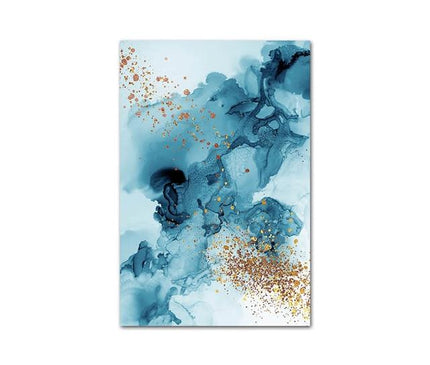 Kezaro 50x75cm gold abstract canvas wall art with vibrant golden brushstrokes and modern design.