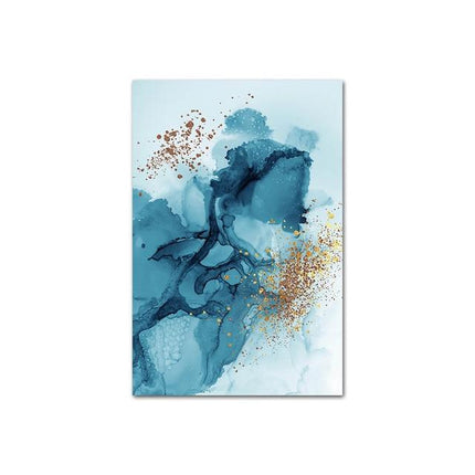 Goldene abstrakte Leinwand by Kezaro, 50x75cm, featuring a modern abstract design in gold tones on canvas.