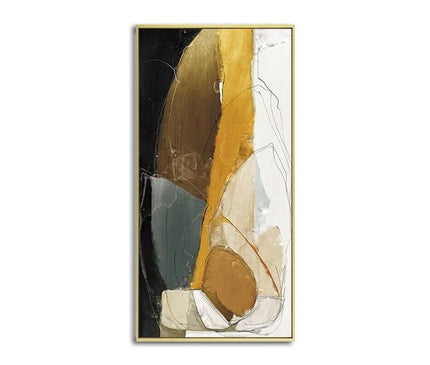 Kezaro geometric abstract canvas wall art in 60x120cm, unframed, with modern abstract shapes and bold color patterns.