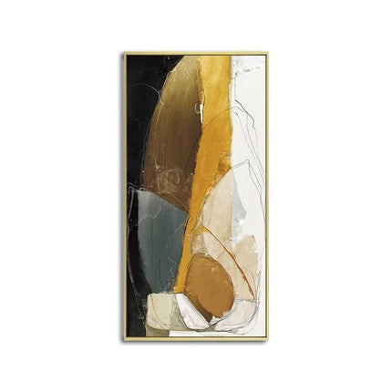 Kezaro geometric abstract canvas wall art in 60x120cm, unframed, with modern abstract shapes and bold color patterns.