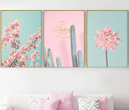 Kezaro Blossom Canvas artwork featuring vibrant floral design in 60x80cm size on high-quality canvas.