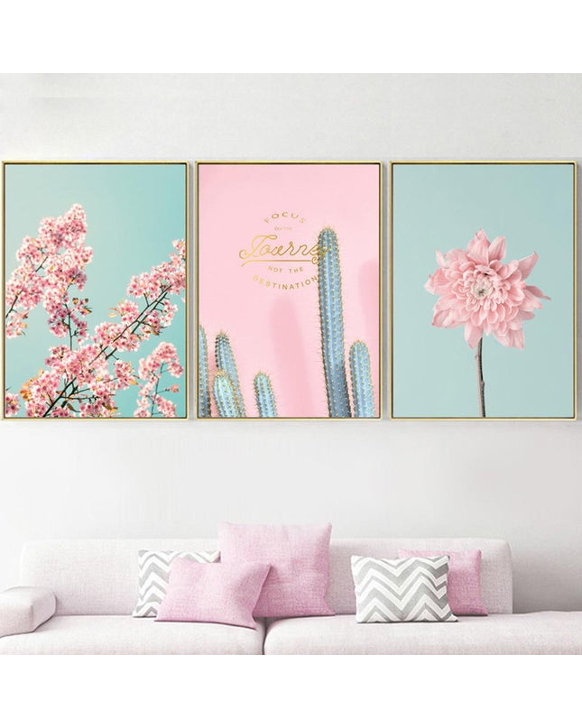 Kezaro Blossom Canvas artwork featuring vibrant floral design in 60x80cm size on high-quality canvas.