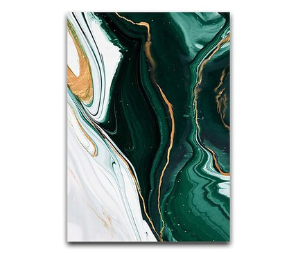 Kezaro green wave canvas print, 60x80cm, unframed, featuring abstract green wave artwork on high-quality canvas.