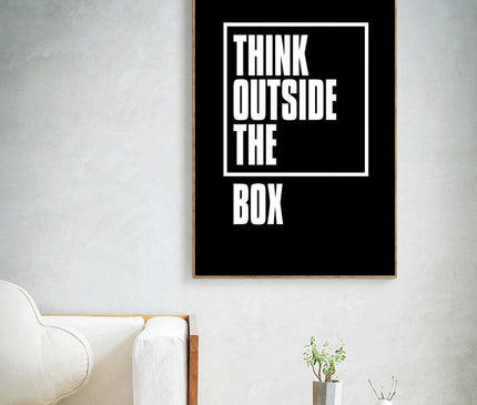 Kezaro 60x90cm canvas print of "Think Outside the Box" artwork without frame, modern and artistic wall decor.
