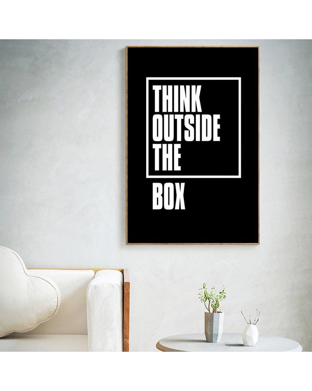 Kezaro 60x90cm canvas print of "Think Outside the Box" artwork without frame, modern and artistic wall decor.