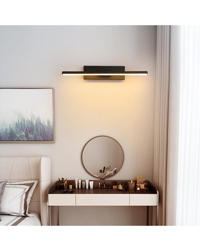Rom Wandleuchte in Schwarz, schlanke LED-Wandlampe für Wohnzimmer und Flur.