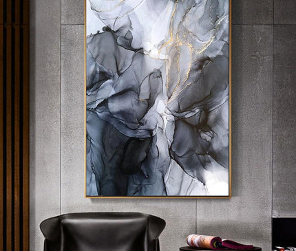Colorful abstract canvas print by Kezaro, unframed wall art featuring vibrant, expressive brushstrokes in bold colors.