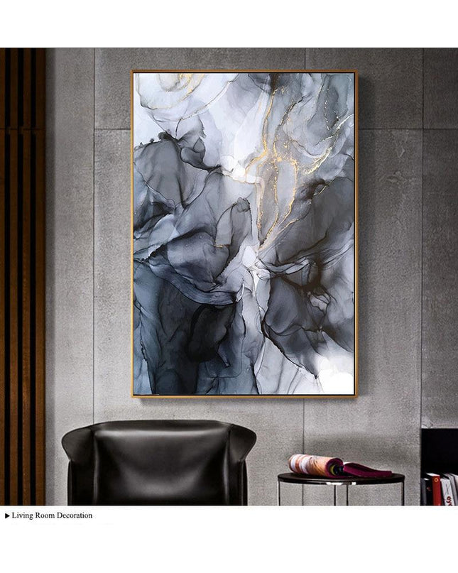 Colorful abstract canvas print by Kezaro, unframed wall art featuring vibrant, expressive brushstrokes in bold colors.