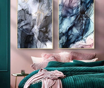 Colorful abstract canvas print by Kezaro featuring vibrant, expressive brushstrokes on a 60x85cm unframed artwork.