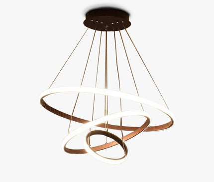 Kezaro Arion Pendant Light with modern black ring LED design, featuring two 20-40 cm rings in daylight white illumination.