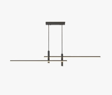 Kezaro Pavo black pendant light, 90cm long, dimmable with warm white glow, modern lighting fixture for contemporary interiors.