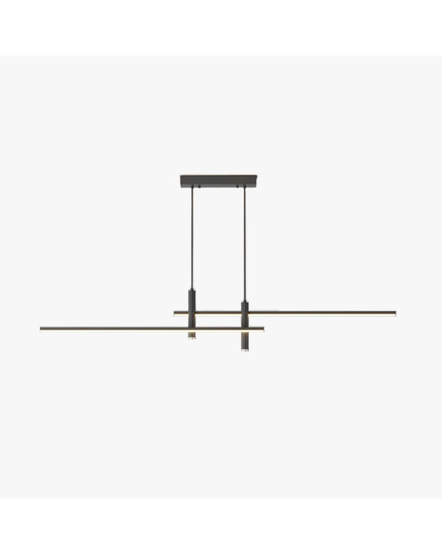 Kezaro Pavo black pendant light, 90cm long, dimmable with warm white glow, modern lighting fixture for contemporary interiors.