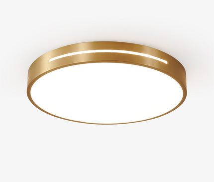 Kezaro Elios Deckenlampe aus Messing, runde LED-Deckenleuchte mit drei wählbaren Farbtemperaturen.