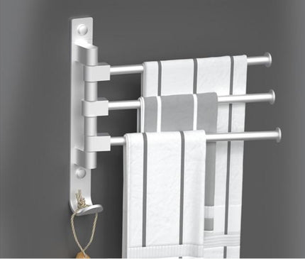 Kezaro Cremona Handtuchhalter with three towel bars, modern chrome finish for bathroom organization
