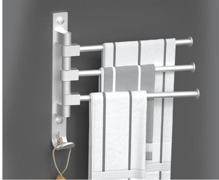 Kezaro Cremona Handtuchhalter with three towel bars, modern chrome finish for bathroom organization