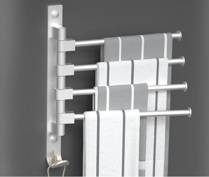 Kezaro Cremona hand towel holder with three horizontal bars for bathroom or kitchen use, made of sleek metal.